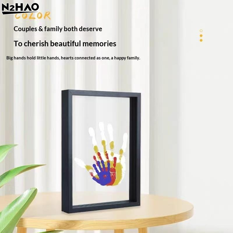 1 Set Family Handprint Photo F - Engraved Wood Frame ulasan dan harga