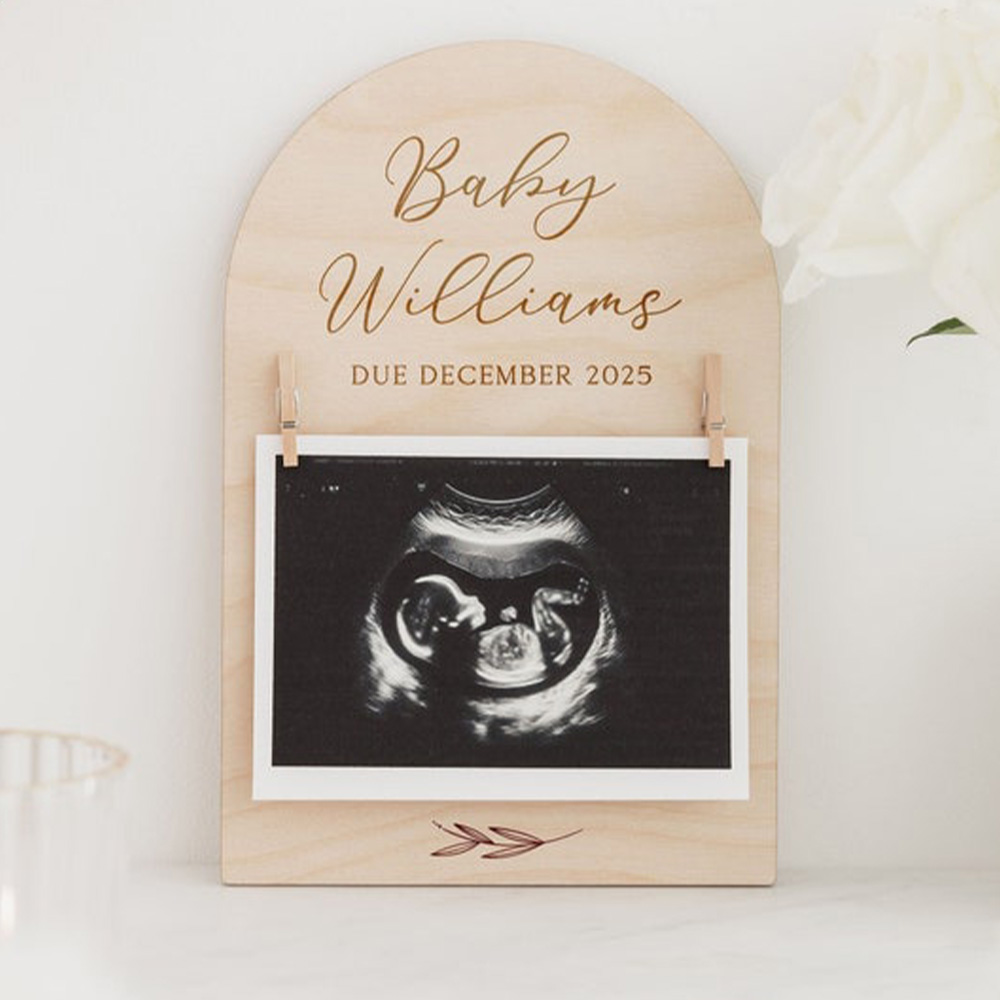 Personalised Pregnancy Announc - Engraved Wood Frame ulasan dan harga