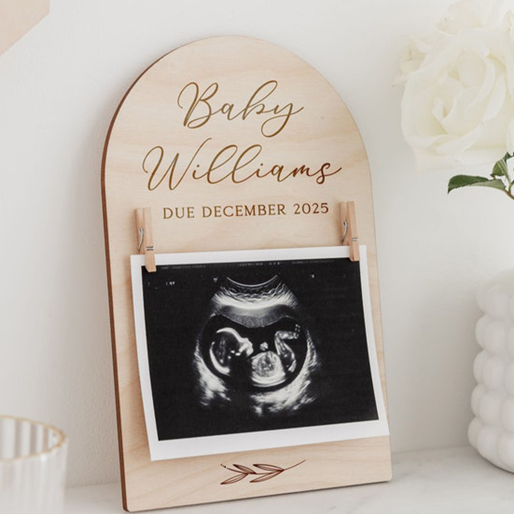 Personalised Pregnancy Announc - Engraved Wood Frame ulasan dan harga