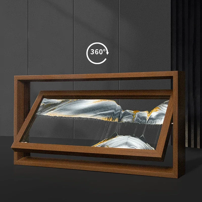 3D Rotatable Sandscape Moving  - Engraved Wood Frame ulasan dan harga