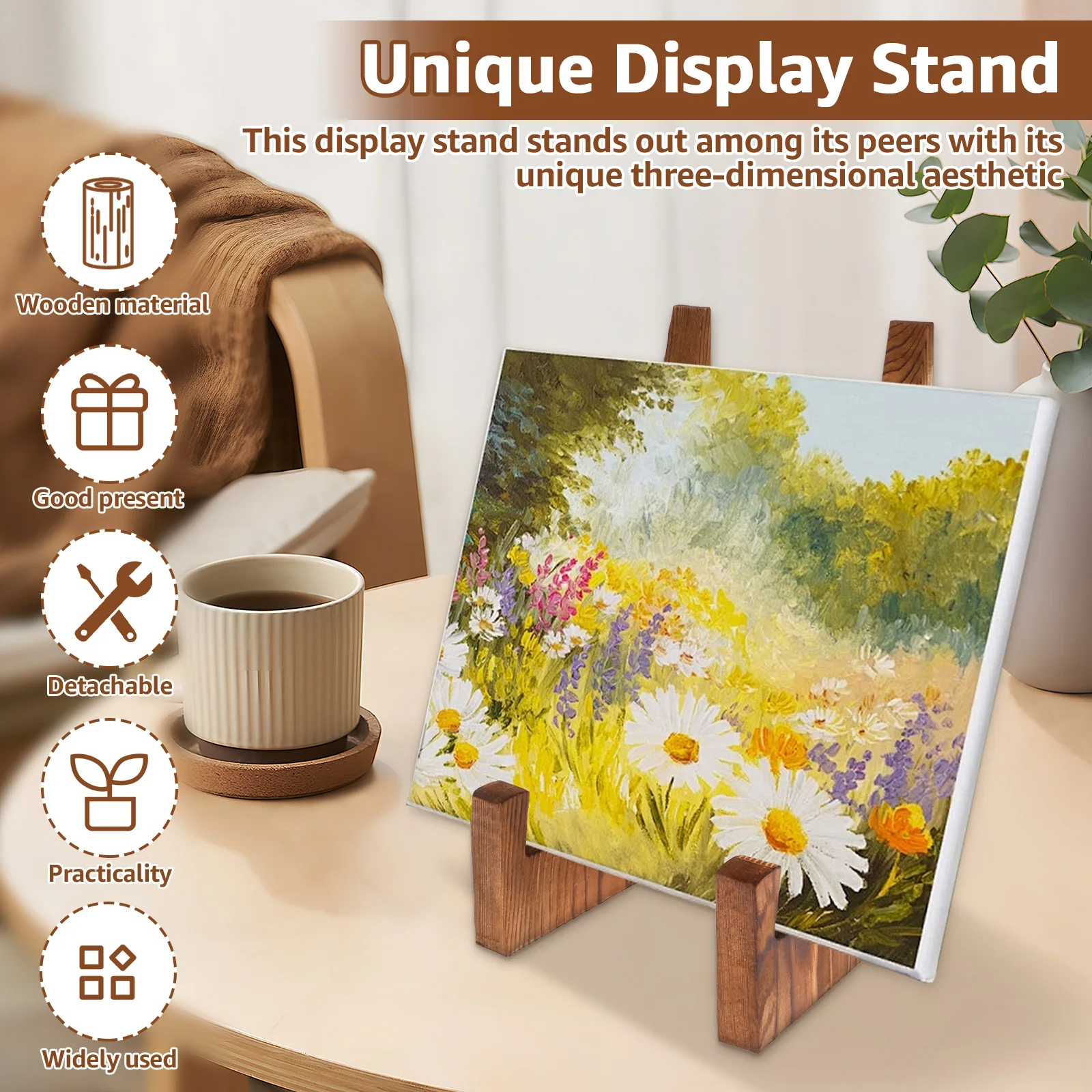 Wooden Plate Stand Desktop Rec - Engraved Wood Frame ulasan dan harga