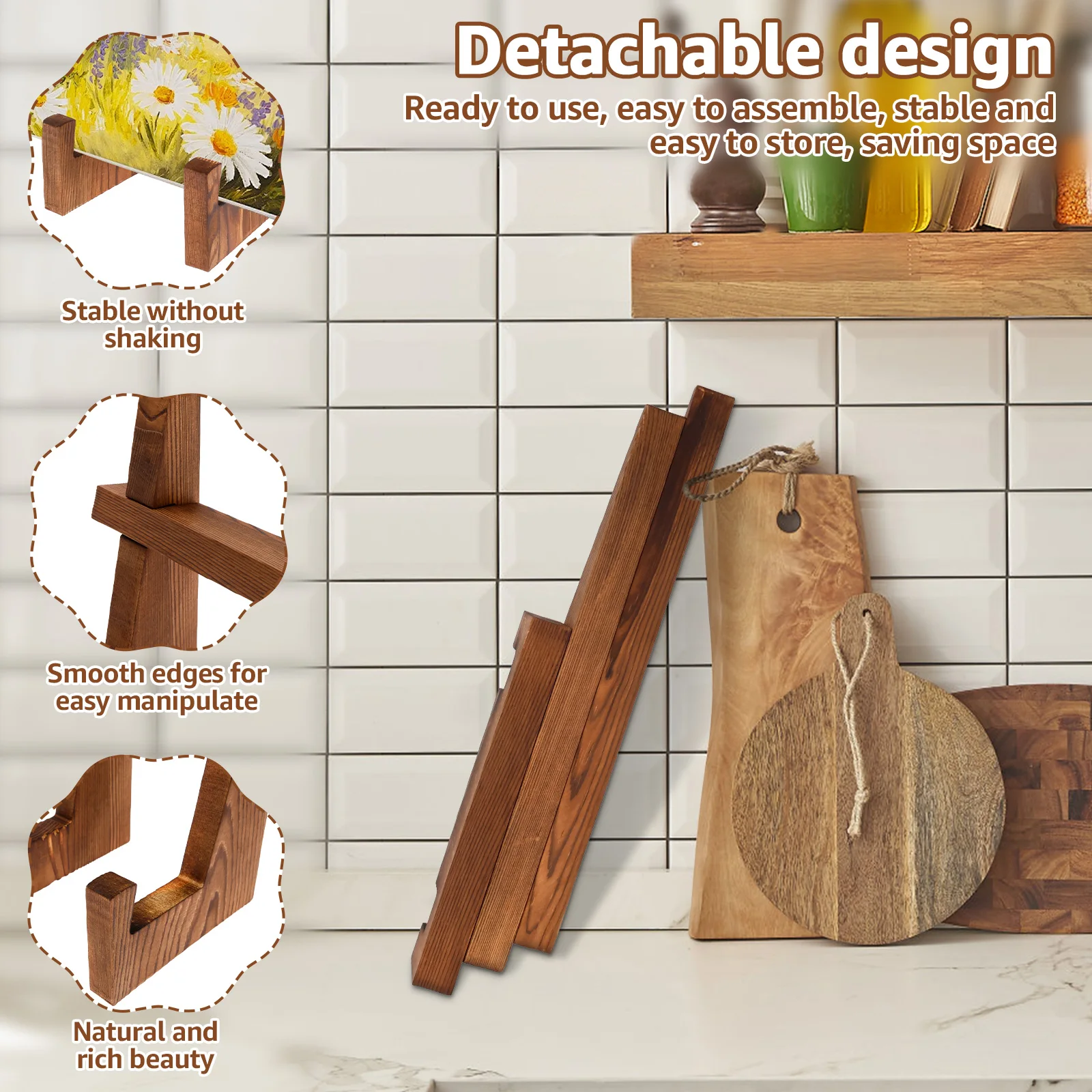 Wooden Plate Stand Desktop Rec - Engraved Wood Frame ulasan dan harga
