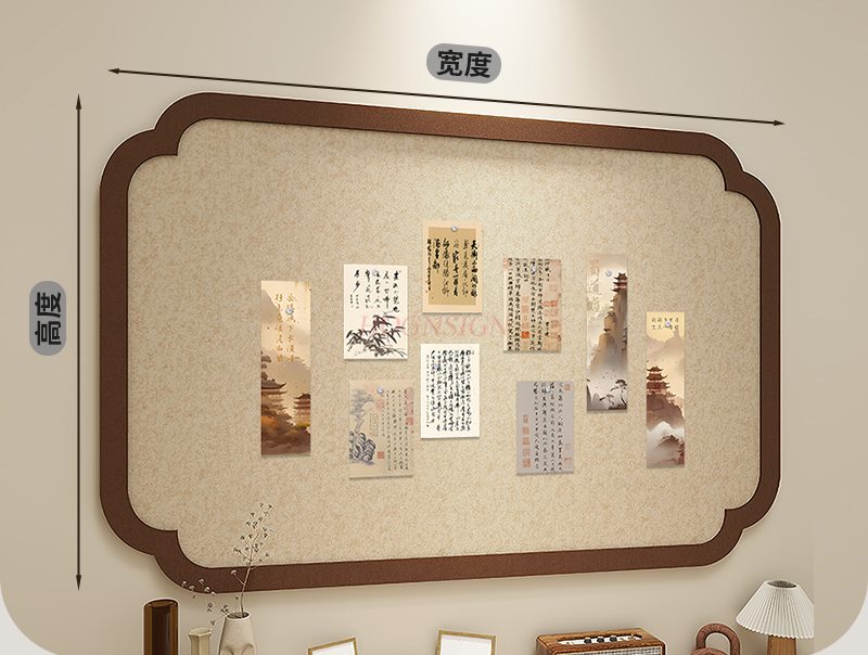 1pcs National style felt board - Engraved Wood Frame ulasan dan harga