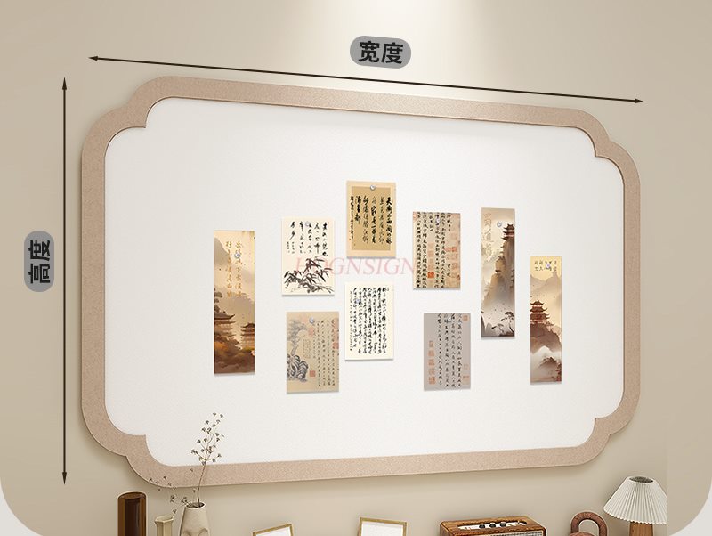 1pcs National style felt board - Engraved Wood Frame ulasan dan harga