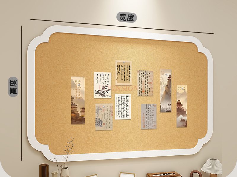 1pcs National style felt board - Engraved Wood Frame ulasan dan harga