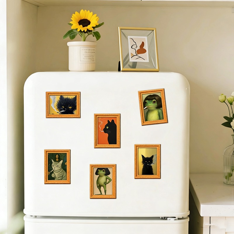 6Pcs/set Wooden Refrigerator M - Engraved Wood Frame ulasan dan harga