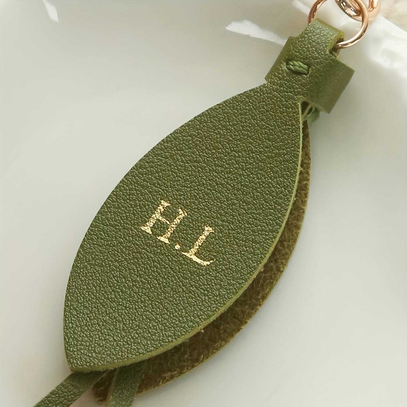 Customized Initals Leather Tul - Monogram Keychain Leather ulasan dan harga