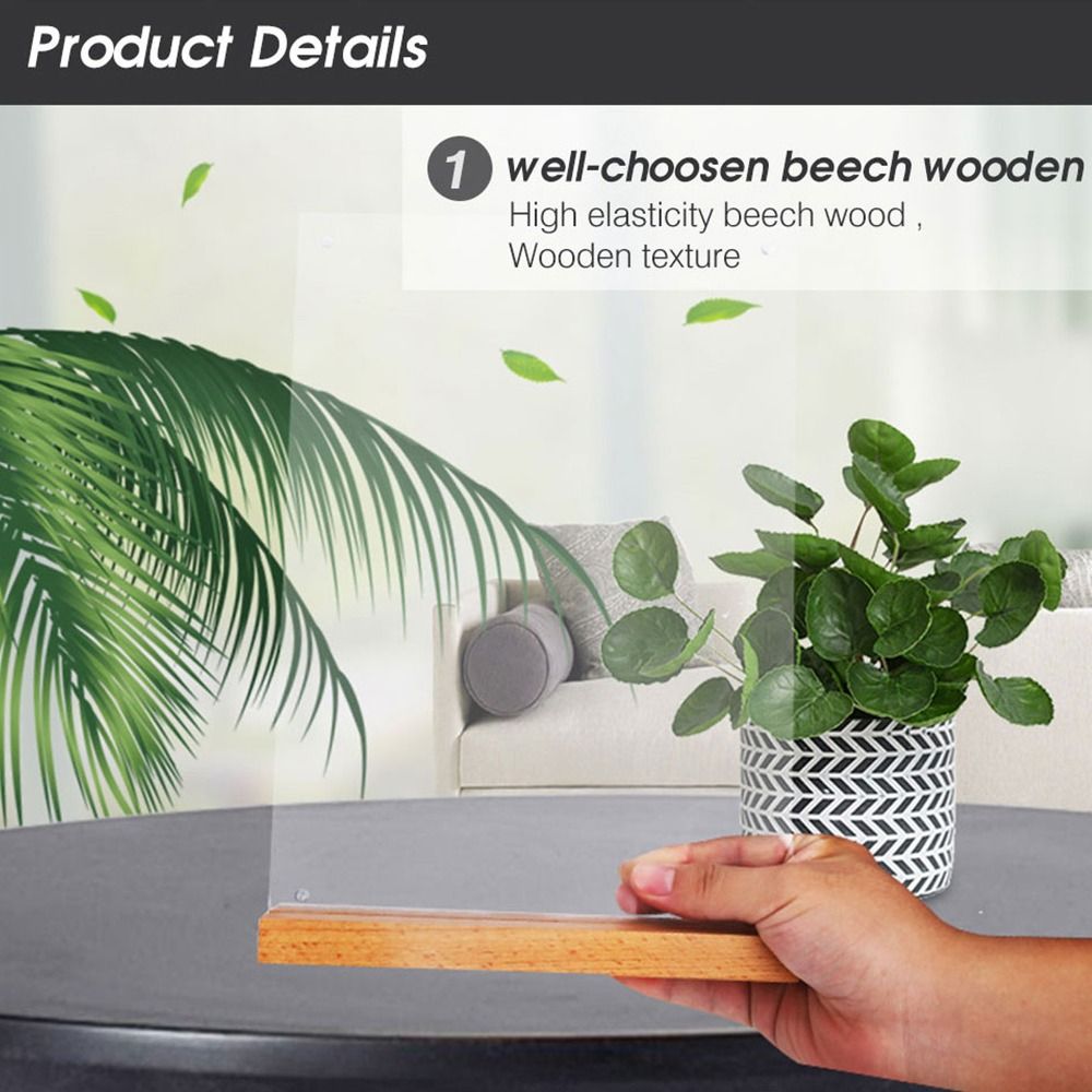 Durable Acrylic Table Top Sign - Engraved Wood Frame ulasan dan harga