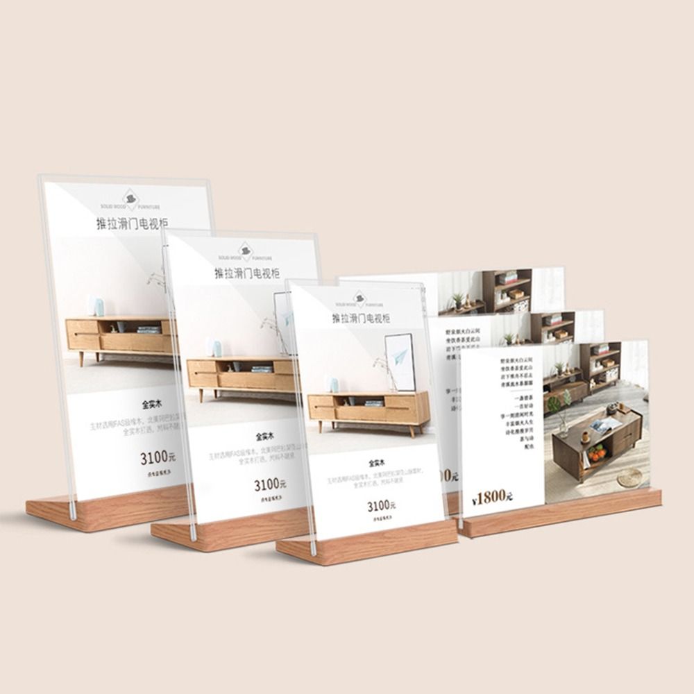 Durable Acrylic Table Top Sign - Engraved Wood Frame ulasan dan harga