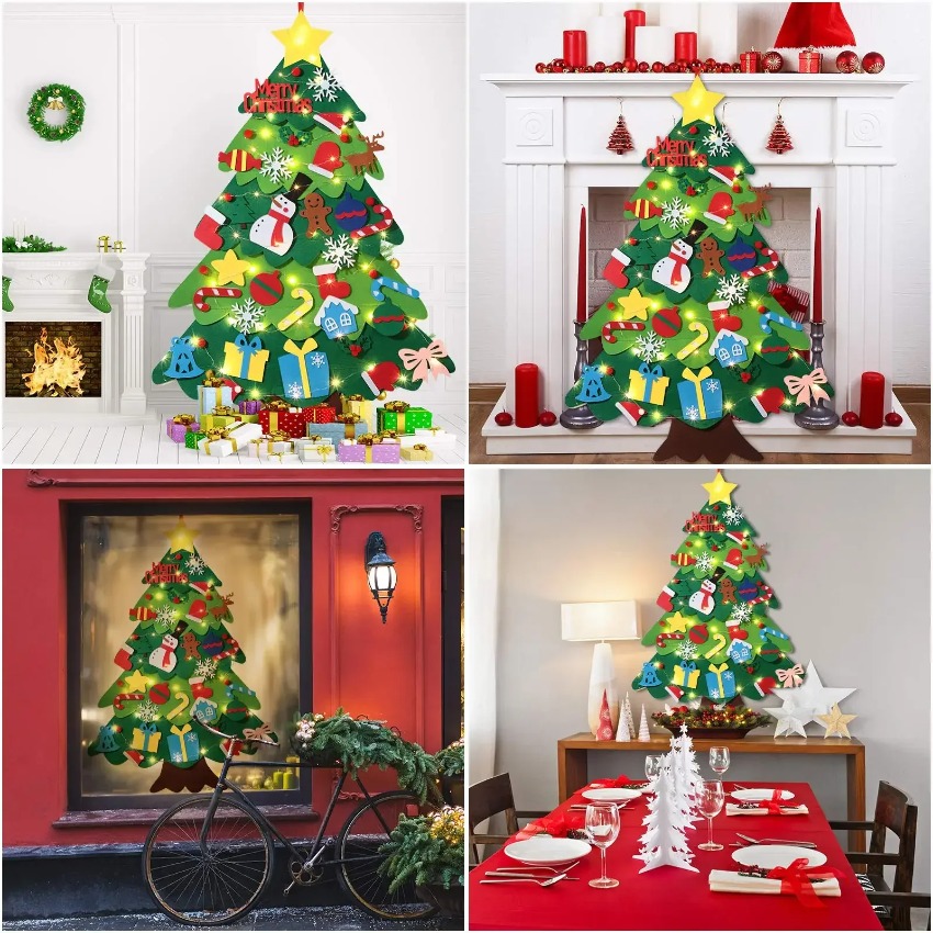 DIY Felt Christmas Tree with D - Family Tree Print ulasan dan harga