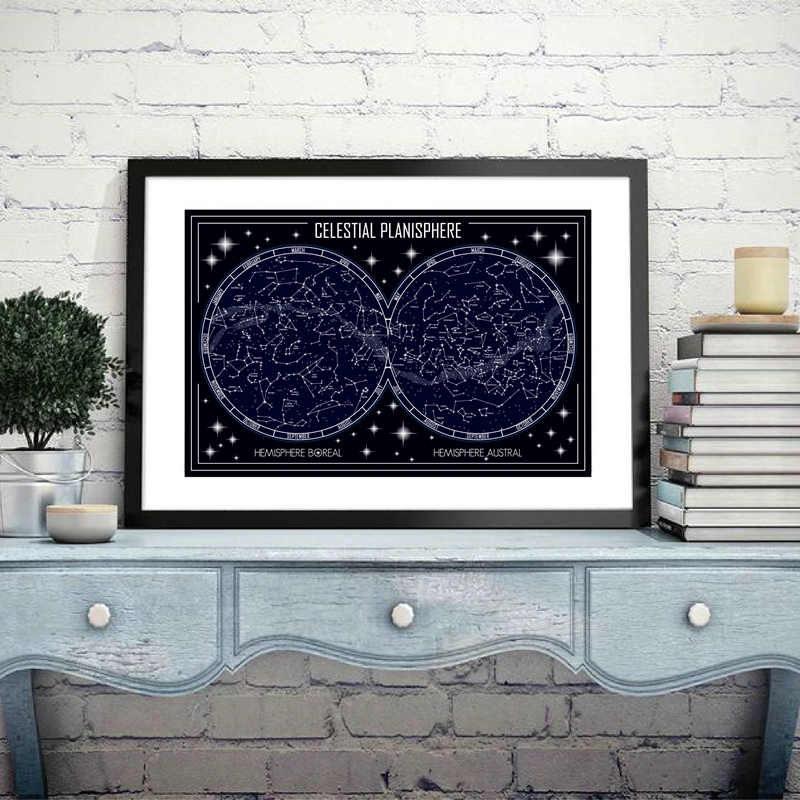 Celestial Planisphere Map Canv - Custom Star Map ulasan dan harga