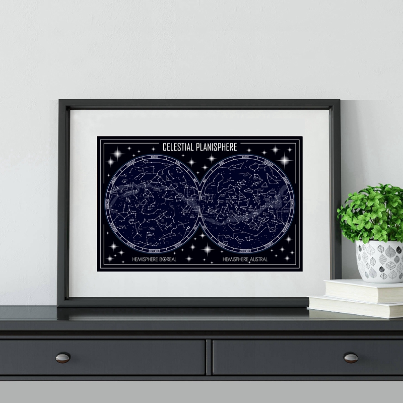 Celestial Planisphere Map Canv - Custom Star Map ulasan dan harga